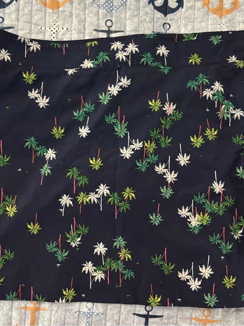 Izod Navy Skort with Green and White Palm Print